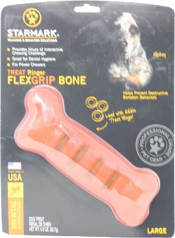 Treat Ringer Flexgrip Bone LG