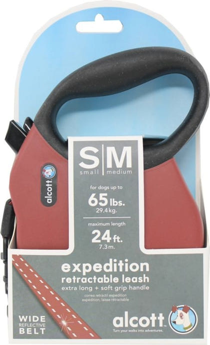 Alcott Retractable Leash Up To 65 Pounds Sm/Md Blk