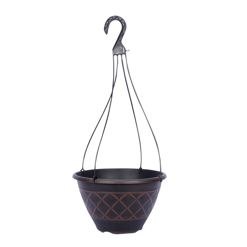 Lacis Hanging Basket Planter 12IN Brown
