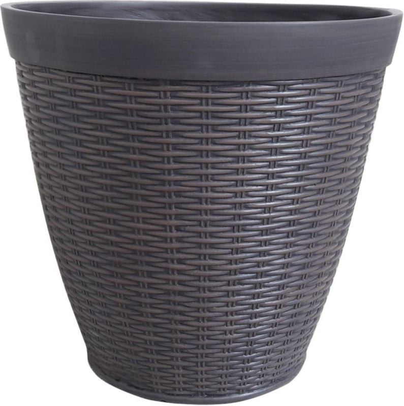 Jamaica Wicker Planter Round 15IN Brown