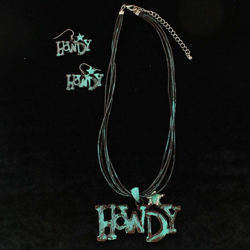 Howdy Necklace Earrings Set