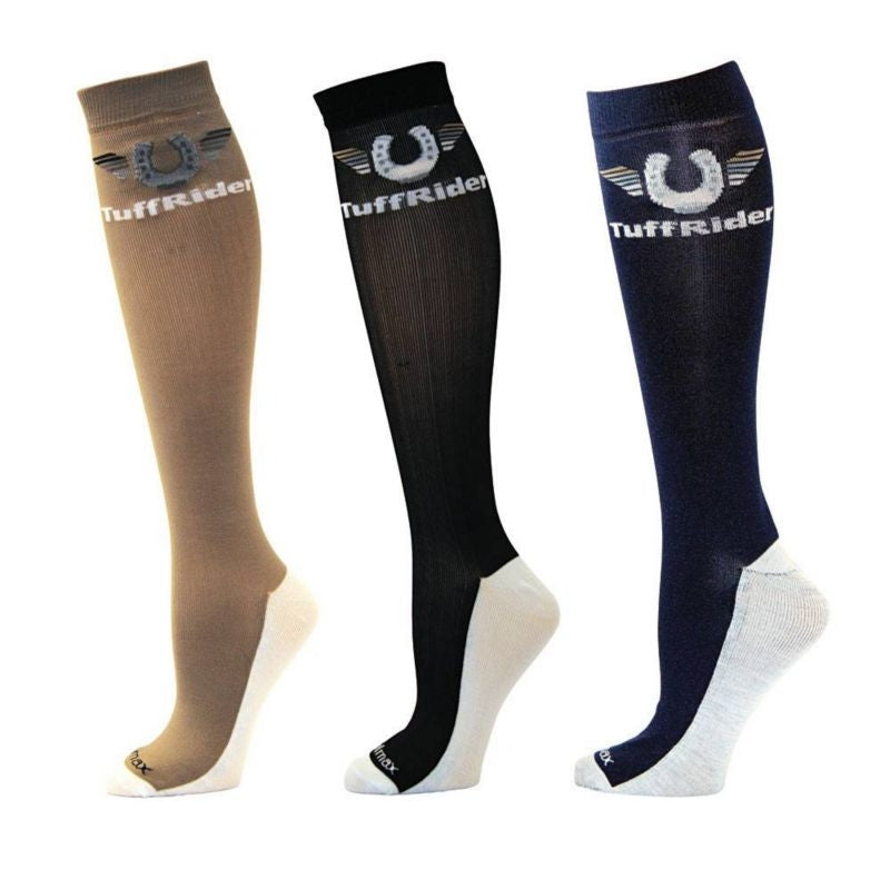 Tuffrider Coolmax Boot Socks - 3 Pack Sand/Black/N