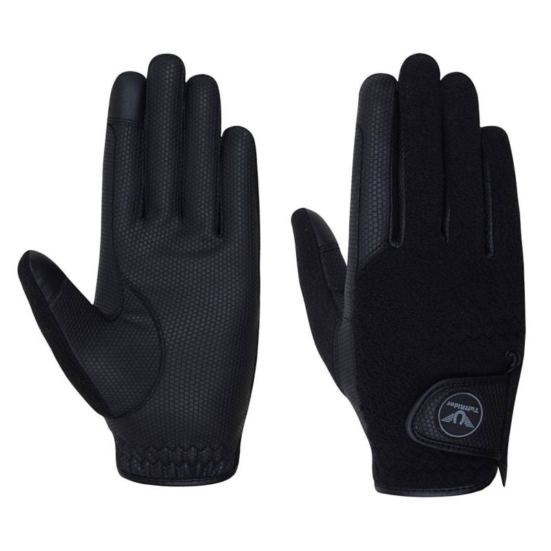 Tuffrider Fleece Back Smart Grippy Gloves Large Bl