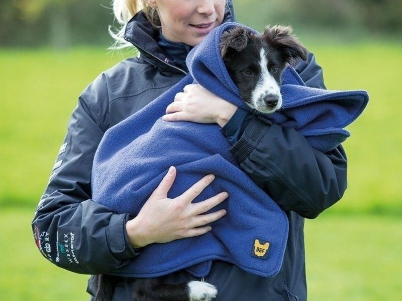 Shires Digby and Fox Dog Towel Navy