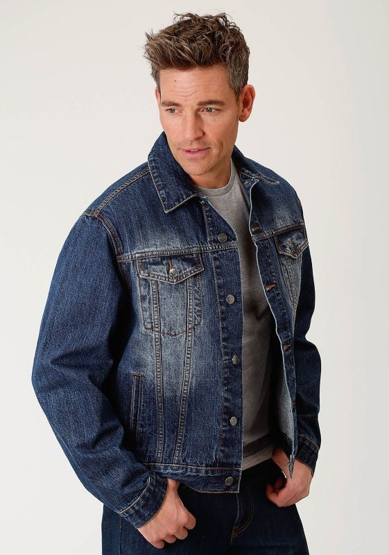 Roper Mens Rangegear Denim Jean Jacket LG Blue