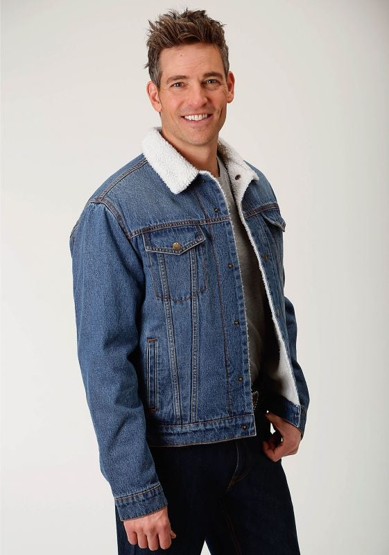 Roper Mens Rangegear Sherpa Jean Jacket LG Blue