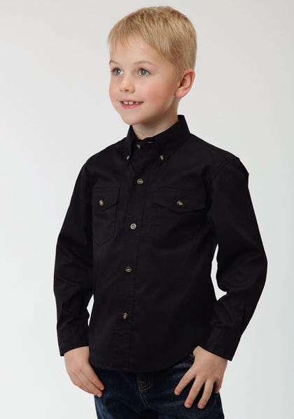Roper Boys Poplin Shirt XL Black