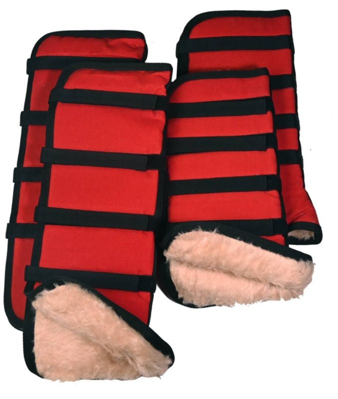 Canvas Shipping Boots With Fleece Lining Hrs Red