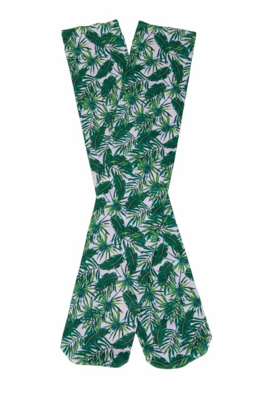 Lettia Palm Leaf Nylon Spandex Boot Sock Palm Leaf