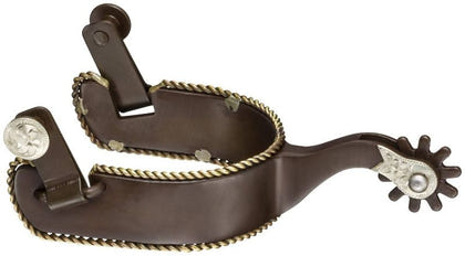 Tough1 Antique Brown Rope Edge Spurs