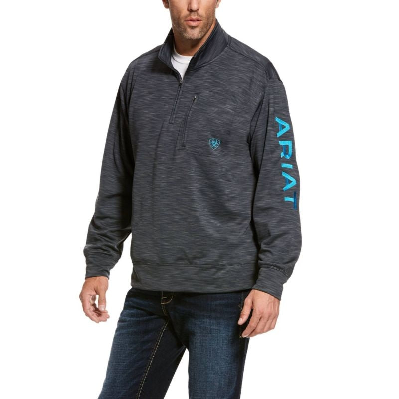 Ariat Mens Team Logo 1/4 Zip Top X-Large Charcoal