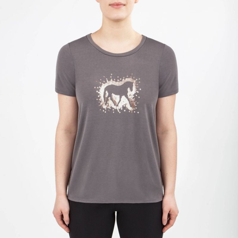 Irideon Ladies "Sequin Horse" Tee Shirt 1X-Large D