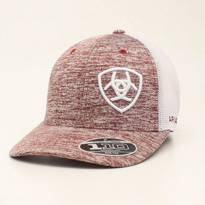 Ariat Mens FlexFit Embroidered Logo Cap Burgundy
