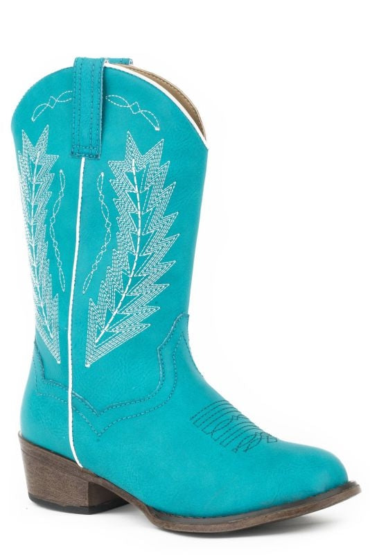 Roper Kids Taylor Square Toe Western Boots 1 Turqu