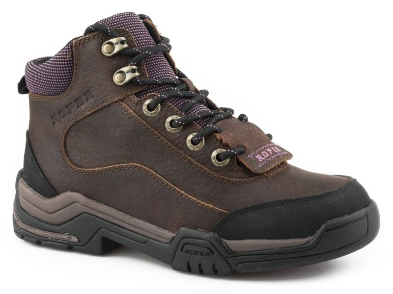 Roper Ladies Terra Kiltie Lace Up Boots Brown 10