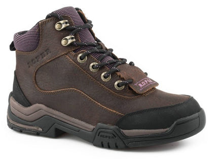Roper Ladies Terra Kiltie Lace Up Boots Brown 10