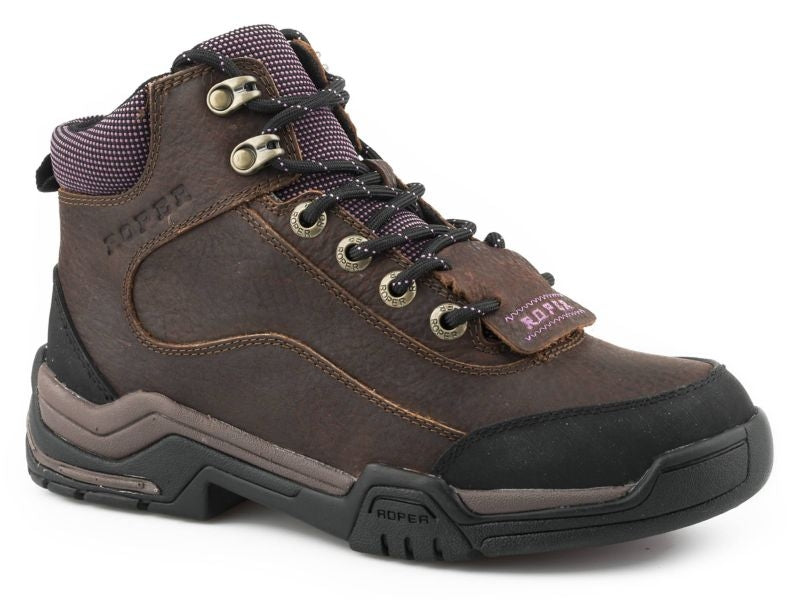 Roper Ladies Terra Kiltie Lace Up Boots Brown 10
