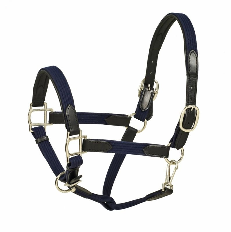 HK Americana Leather Padded Web Halter Full Black/
