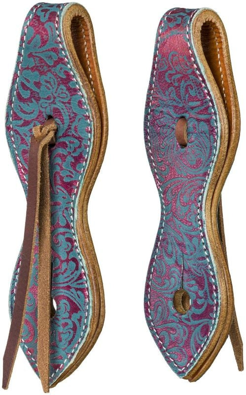 Tough1 Slobber Straps Teal/Wine Floral
