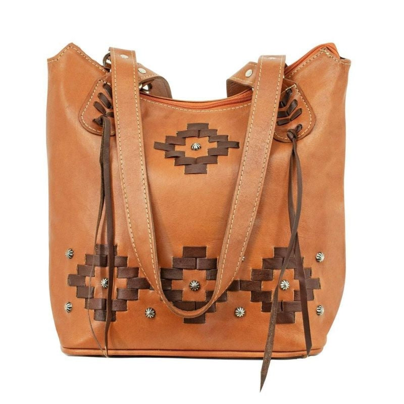 American West Tribal Weave Zip Top Bucket Tote
