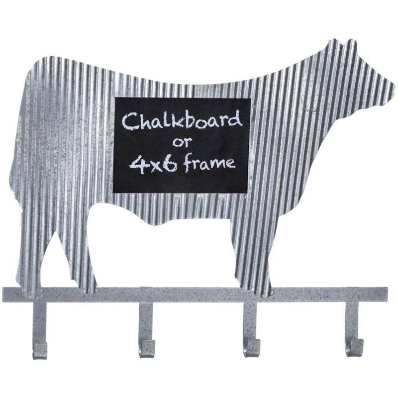 Gift Corral Metal Steer Chalkboard 4 Hook