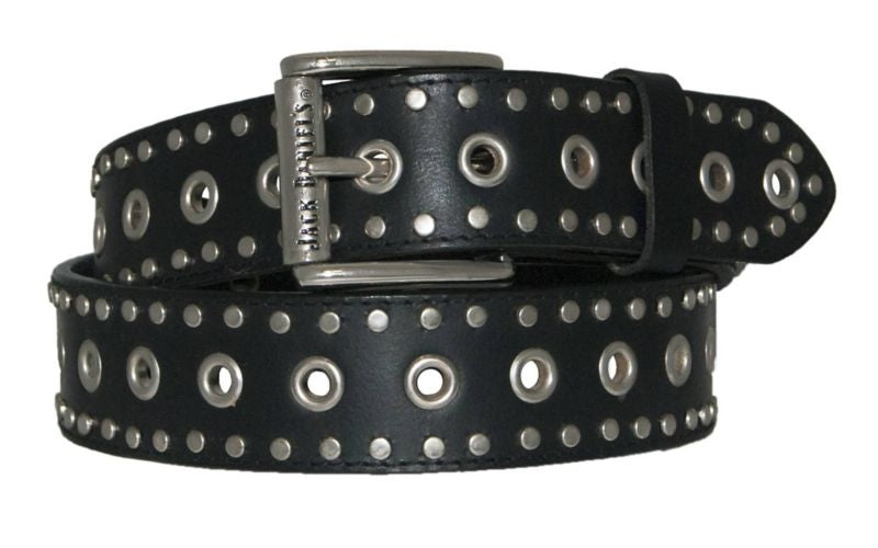 Jack Daniels Studded Leather Belt with Grommets