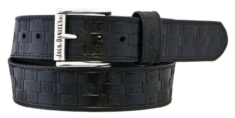 Jack Daniel's Logo Basket Weave Leather Belt 32 Bl