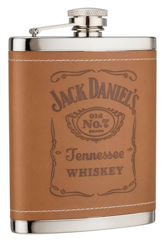 Jack Daniel's Label Whiskey Leatherette Flask 6 Oz