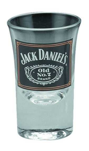 Jack Daniels Vintage Logo Shot Glass 2 oz Clear