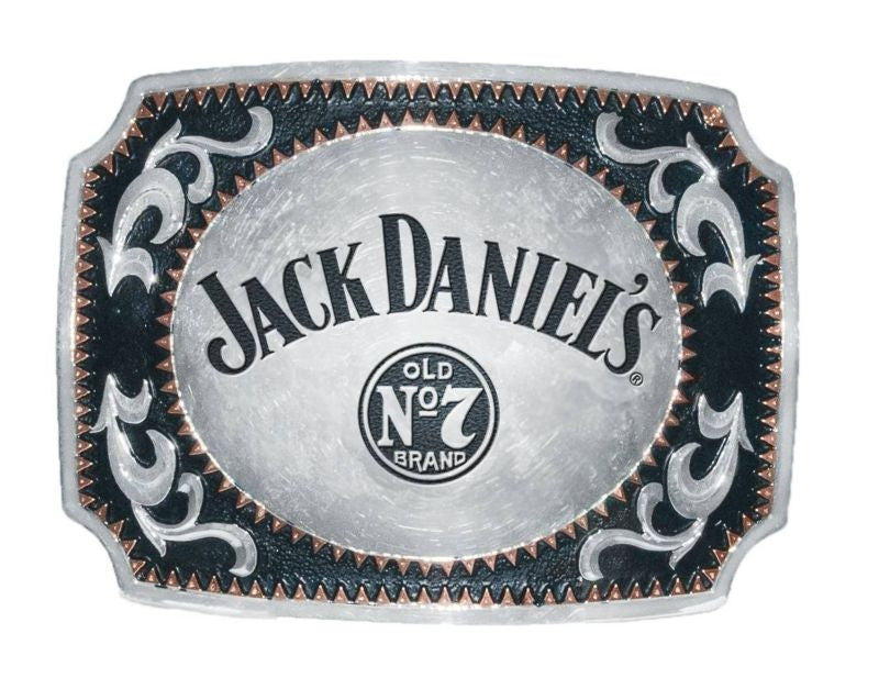 Jack Daniels Filigree Old No.7 Buckle 4 X 3 Silver