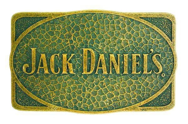 Jack Daniel's Rectangle Hammered Brass Buckle 4x3