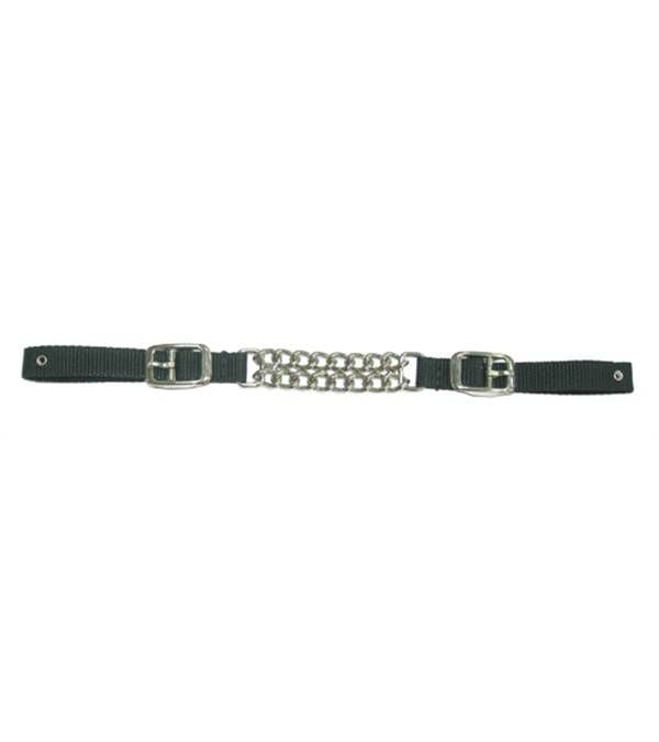 Jacks Double Row Round Link Curb Strap Black