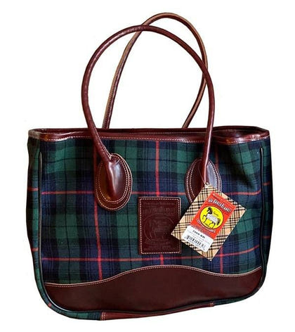 Baker Tartan Plaid Taylor Tote 16" x 13" x 6" Blac