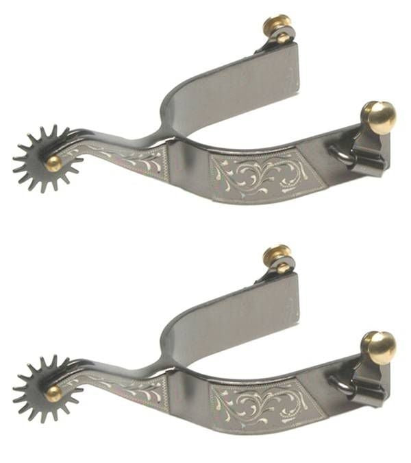Jacks Rock Grinder Spurs with Engraved Floral Trim