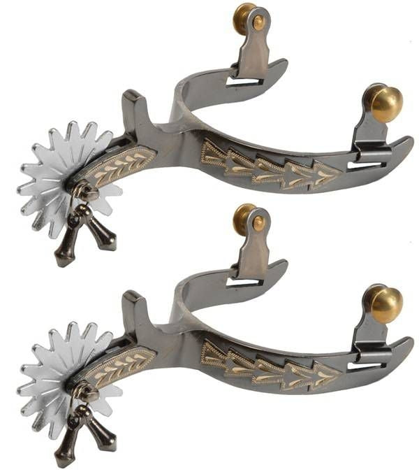 Jacks Roping Spurs with Engraved Brass Trim #11107