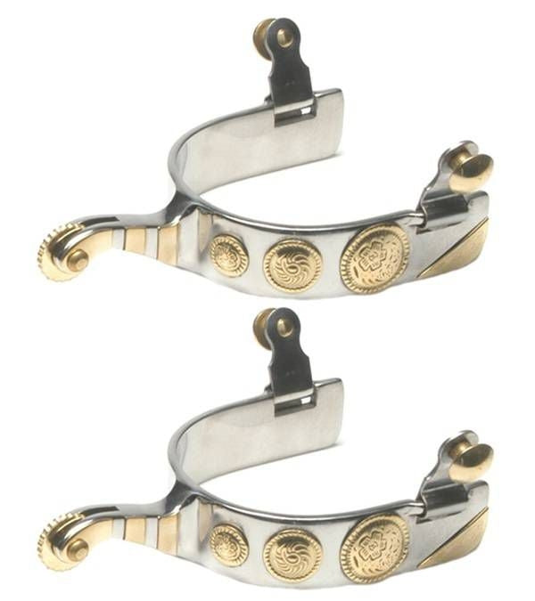 Jacks Roping Spurs with Engraved German Silver Tri
