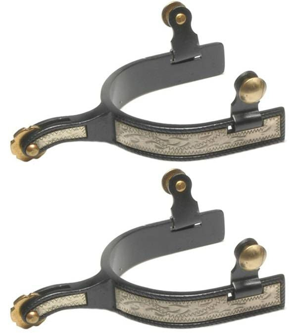 Jacks Roping Spurs with German Silver Trim #11106