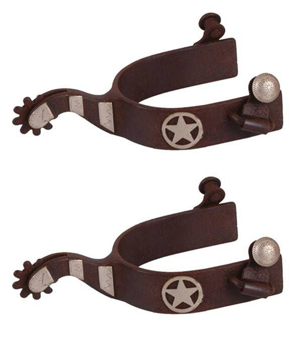 Jacks Spurs with Engraved German Silver Texas Rang