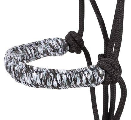 Cashel Braided Rope Halter with Lead 8 Ft Lead Black