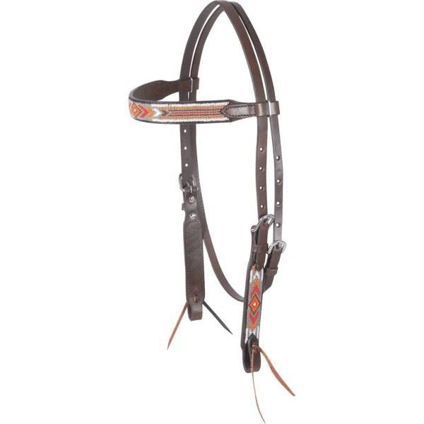Cashel Beaded Browband Headstall - Gallup Chocolat