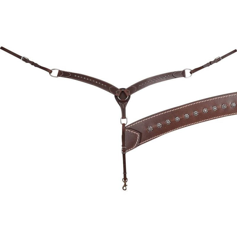 Cashel Breast Collar with Antique Dots 1-3/4" Choc