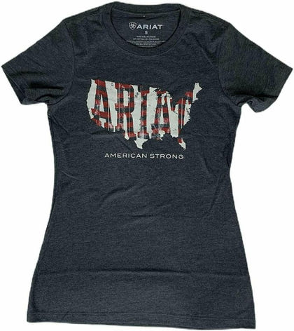 Ariat Ladies Wood USA Short Sleeve T-Shirt Large C