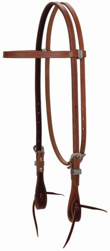 Weaver Synergy Latigo Headstall Floral Hermann Oak