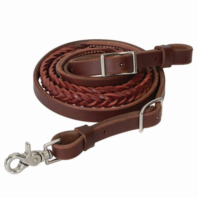 Weaver 5 Plait Braided Roper Rein 3/4x8ft Rose