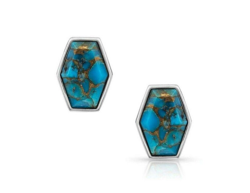 Montana Silversmiths Fearless Hexagon Post Earring