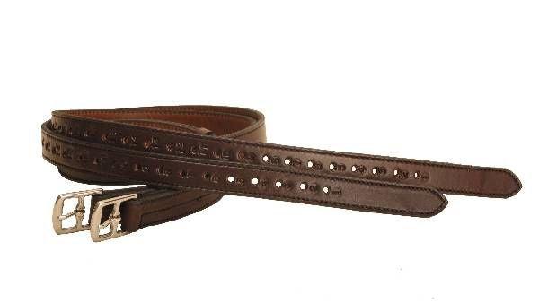 Tory Lthr Halfhole Stirrup Lthrs 1Inx54In Blk