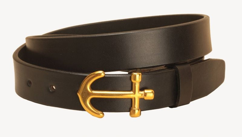 Tory Lthr Anchor Buckle Strap Lthr Belt 32 Blk