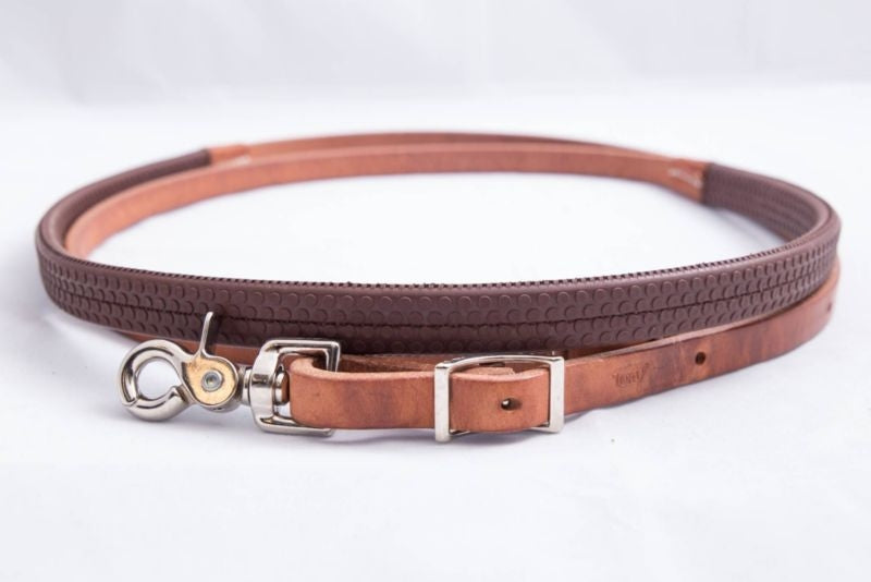 Tory Leather Rubber Grip Roping Reins