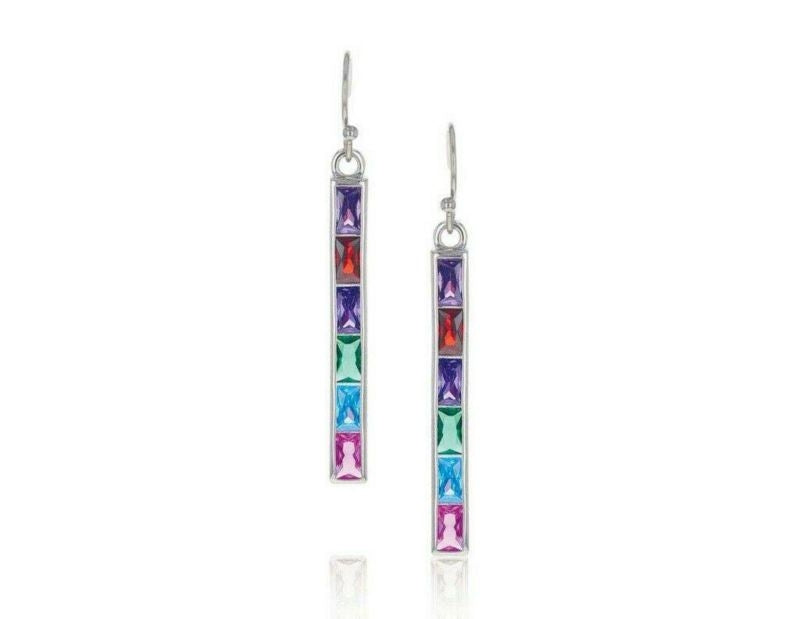 Montana Silversmiths Rainbow Bar Drop Earrings Mul