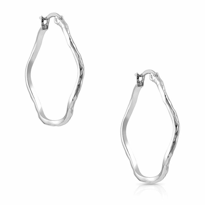 Montana Silversmiths Hanging On Hammered Hoop Earr